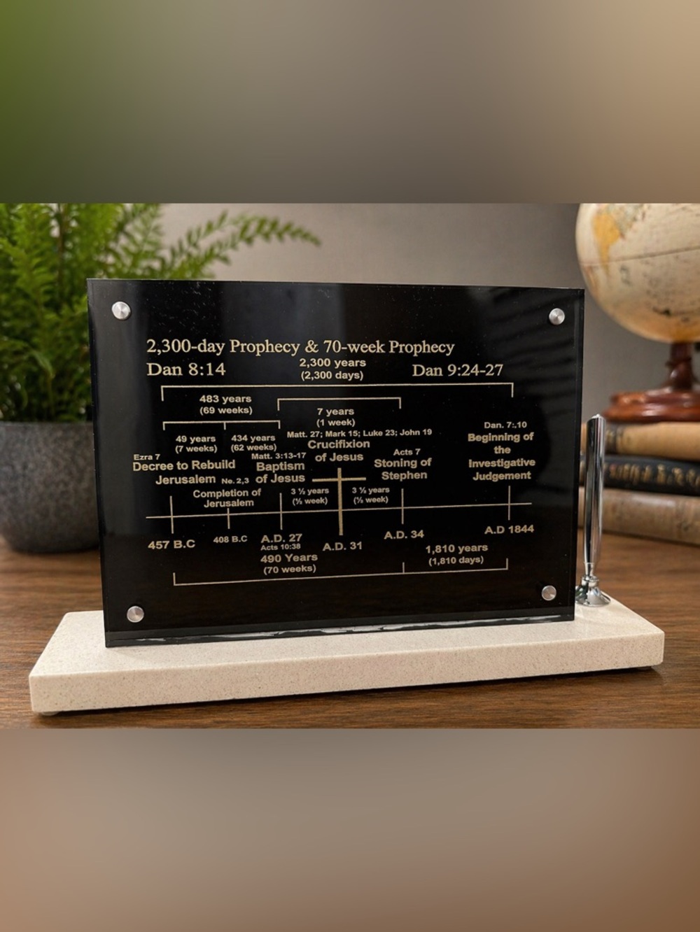 Black and Gold Prophecy Timeline Plaque